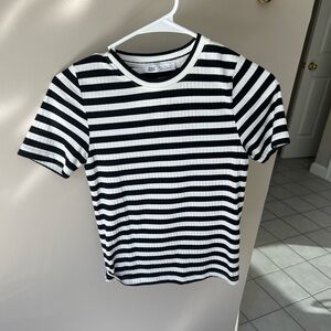 Striped black and white top size small
